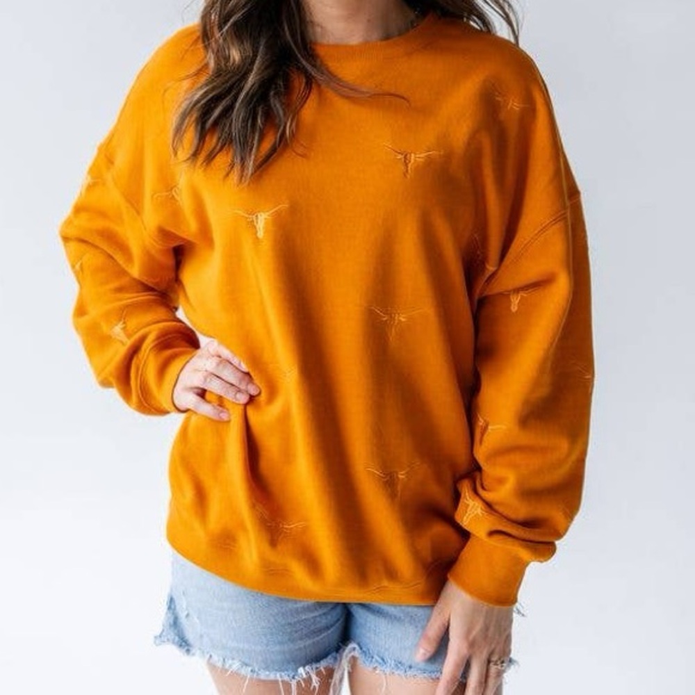 Ava UT Texas Ritter Lantern Sleeve Crew